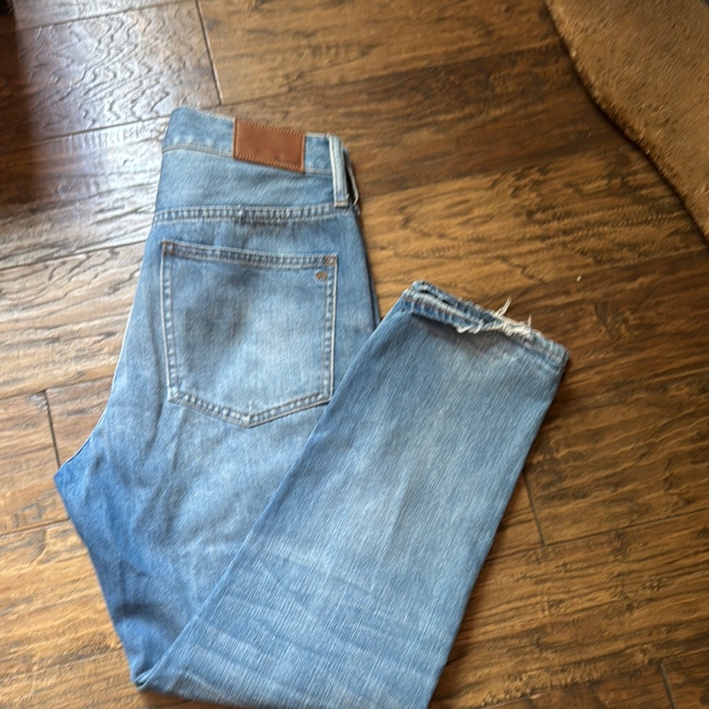 Madewell Blue Straight-Leg Jeans with Natural Fading